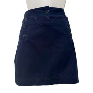 J. Crew Classic Twill Chino Sailor-Style Button-Front Mini Skirt